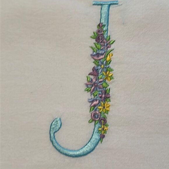 Embroidered DG Collections 100% Cotton 27"x27" Flour “J” Monogram Towel - Picture 5 of 7